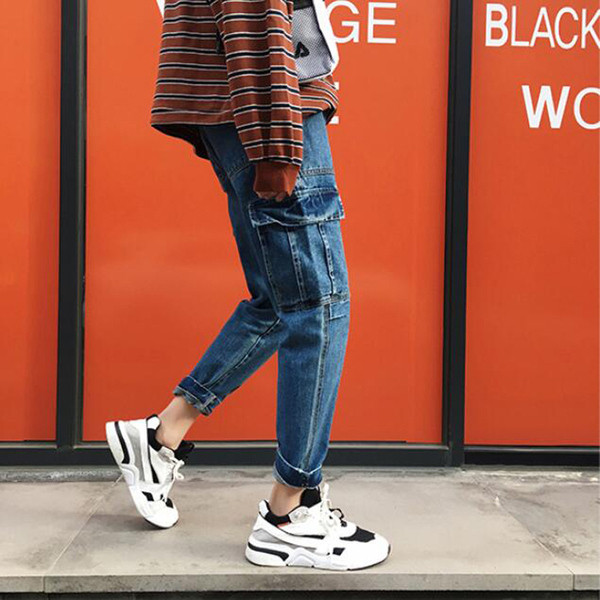 Blugi de bărbați moderni cu buzunar în trei culori