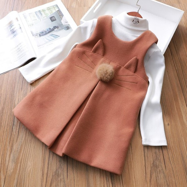 Rochie moderna pentru copii cu puf in trei culori