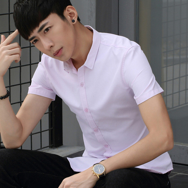 Cămașă modernă pentru bărbați cu mâneci scurte în mai multe culori