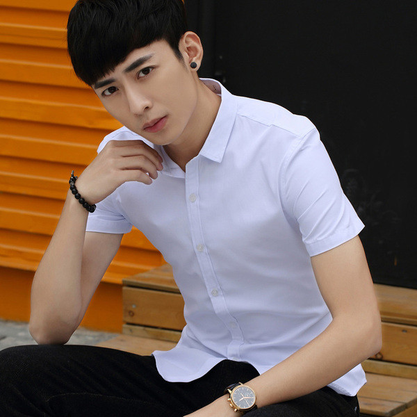 Cămașă modernă pentru bărbați cu mâneci scurte în mai multe culori