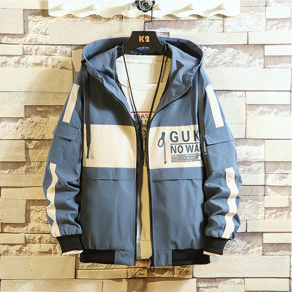 Jachetă modernă pentru bărbați în patru culori cu inscripție