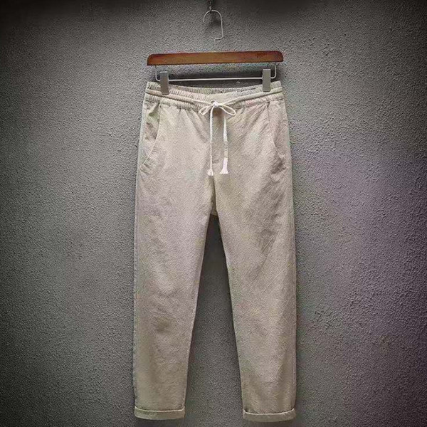 Μοντέρνα ανδρικά παντελόνια σε διάφορα χρώματα με δεσμούς