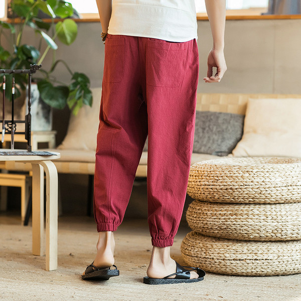 Pantaloni barbati de primavara model nou cu broderie