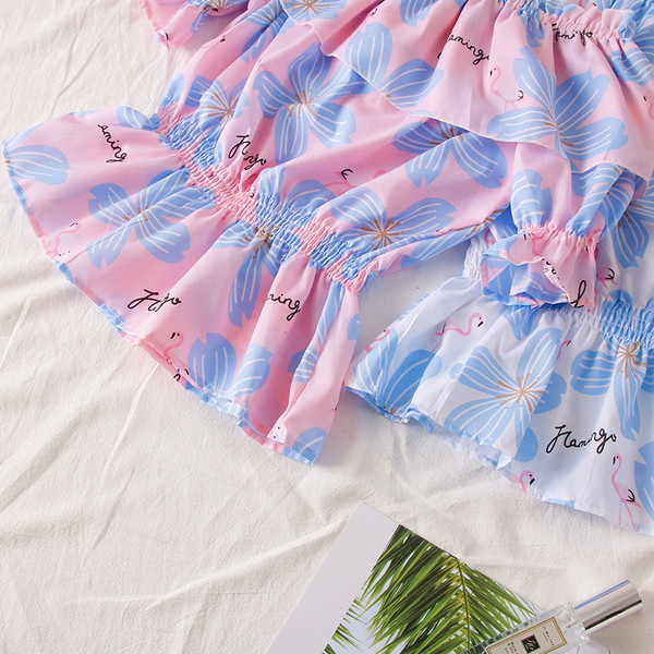 Μοντέρνα γυναικεία  μπλούζα με floral μοτίβα σε τρία χρώματα