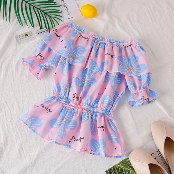 Μοντέρνα γυναικεία  μπλούζα με floral μοτίβα σε τρία χρώματα