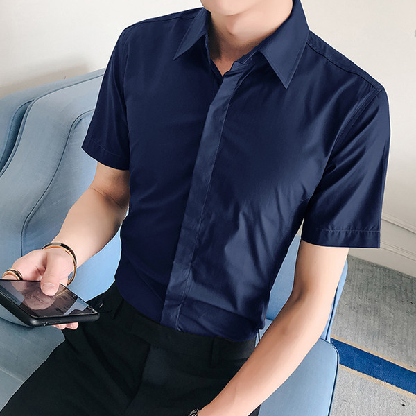 Camasa barbateasca model uni cu maneci scurte in mai multe culori