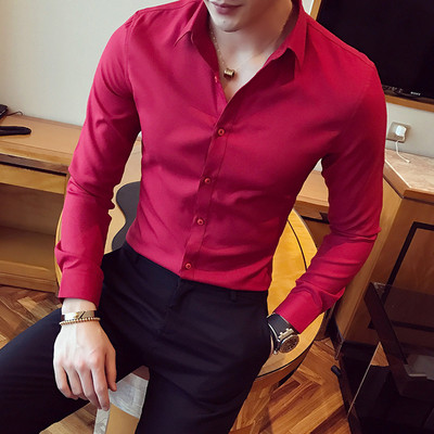 Elegáns férfi hosszú ujjú ing különböző színekben