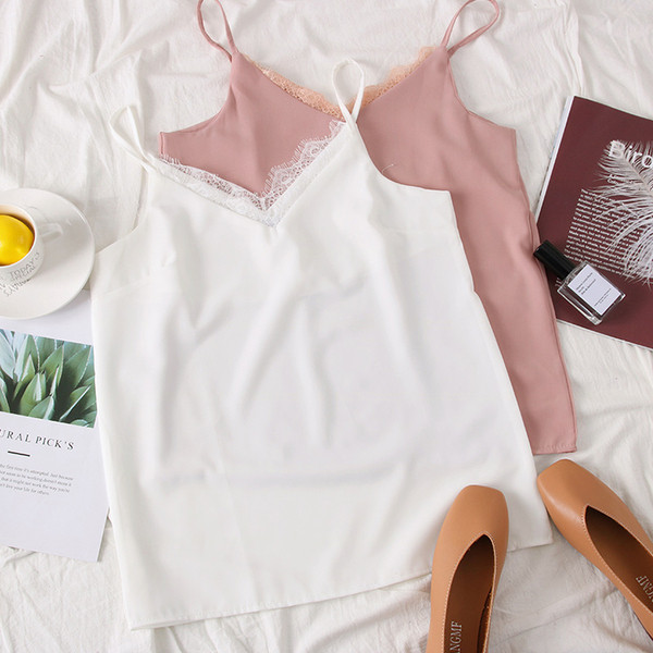 Actual maiou de damă cu bretele subțiri în mai multe culori