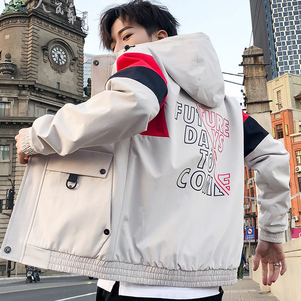 Geaca de barbati actuala cu inscriptie pe spate in patru culori