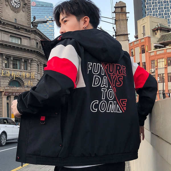 Geaca de barbati actuala cu inscriptie pe spate in patru culori