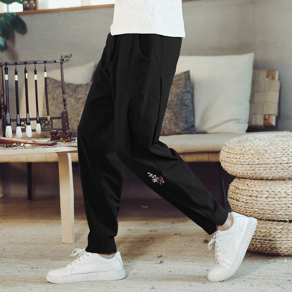 Μοντέρνα ανοιξιάτικα ανδρικά παντελόνια  σε διάφορα χρώματα με κεντήματα