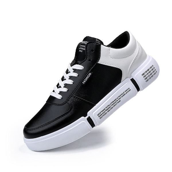 Tenisi casual barbatesti din piele ecologica cu inscriptii pe talpa in mai multe culori