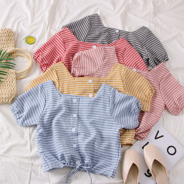 Bluza de dama in dungi cu nasturi in mai multe culori