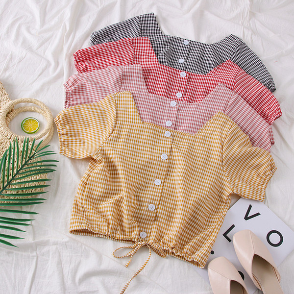 Bluza de dama in dungi cu nasturi in mai multe culori