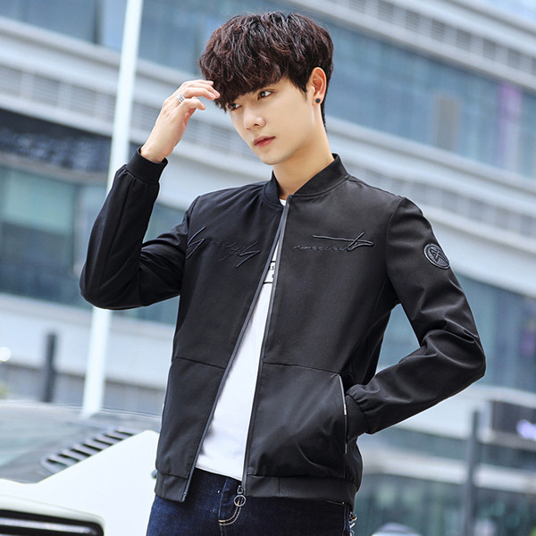 Jachetă bărbătească de primăvară elegantă, în patru culori, cu broderie