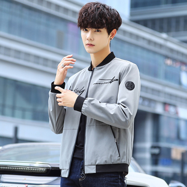 Jachetă bărbătească de primăvară elegantă, în patru culori, cu broderie