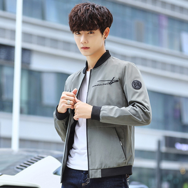 Jachetă bărbătească de primăvară elegantă, în patru culori, cu broderie