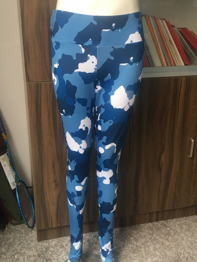 Hétköznapi női leggings magas derékkal, színes motívumokkal