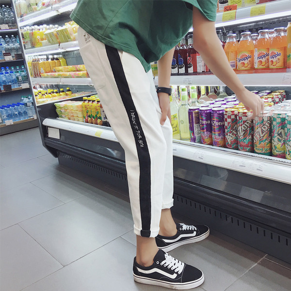 Αθλητικά casual ανδρικά παντελόνια με στρίφωμα