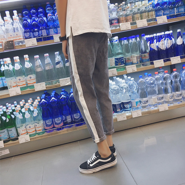 Αθλητικά casual ανδρικά παντελόνια με στρίφωμα