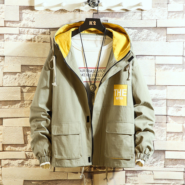 Καθημερινό  ανδρικό μπουφάν  με  κολάρο σε τρία χρώματα