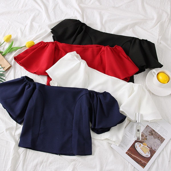 Bluză de damă cu mâneci căzute în mai multe culori