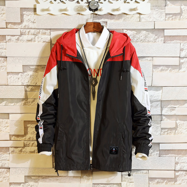 Jacheta casual pentru barbati in culori irizate cu gluga