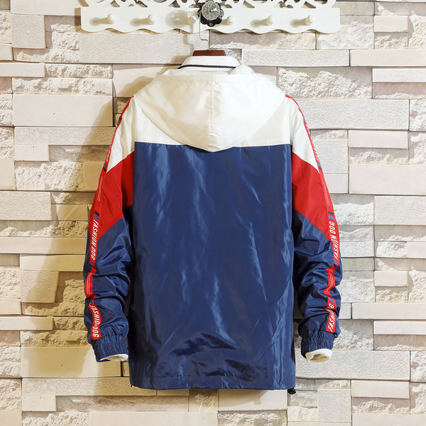 Jacheta casual pentru barbati in culori irizate cu gluga