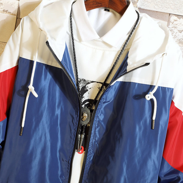 Jacheta casual pentru barbati in culori irizate cu gluga