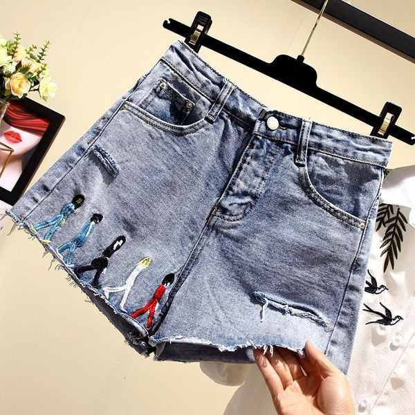 Blugi de dama eleganti cu talie inalta si motiv rupt