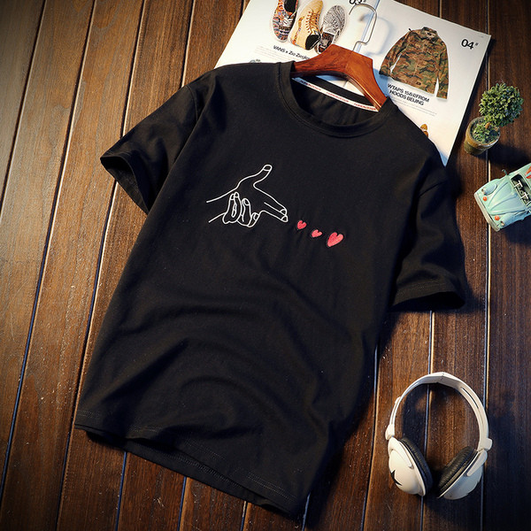 Tricou casual barbatesc cu broderie in mai multe culori