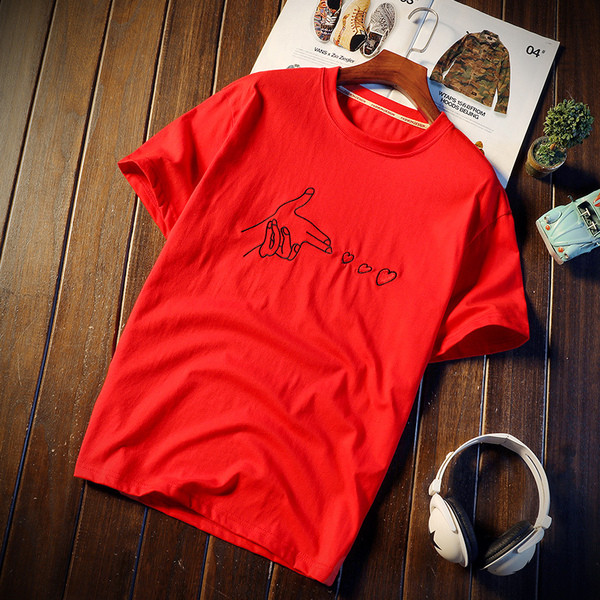 Tricou casual barbatesc cu broderie in mai multe culori