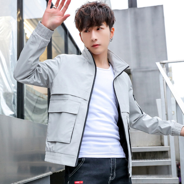 Jachetă casual pentru bărbați cu inscripție în trei culori