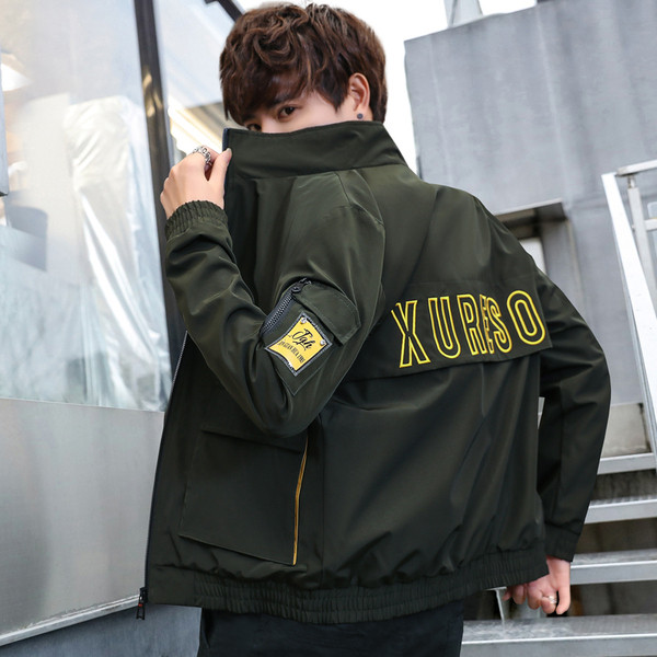 Jachetă casual pentru bărbați cu inscripție în trei culori