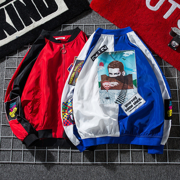 Jacheta casual barbatesc in doua culori cu aplicatie