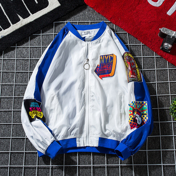 Jacheta casual barbatesc in doua culori cu aplicatie