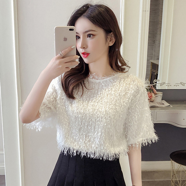 Modern női blúz rövid ujjal, három színben