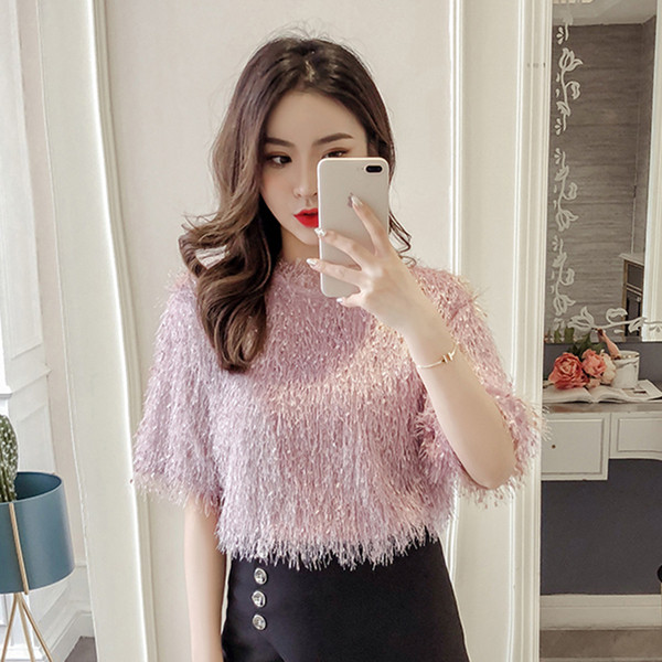 Modern női blúz rövid ujjal, három színben