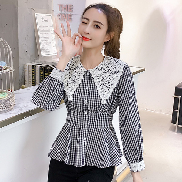 Cămașă modernă de damă cu dantelă în două culori