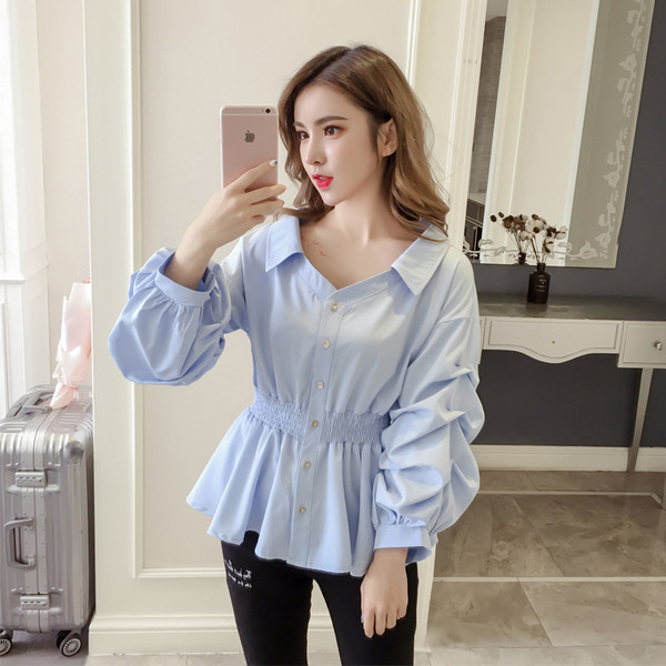 Modern női ing nyitott nyakkivágással, több színben