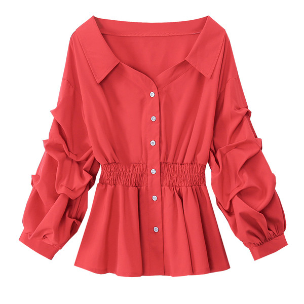 Modern női ing nyitott nyakkivágással, több színben