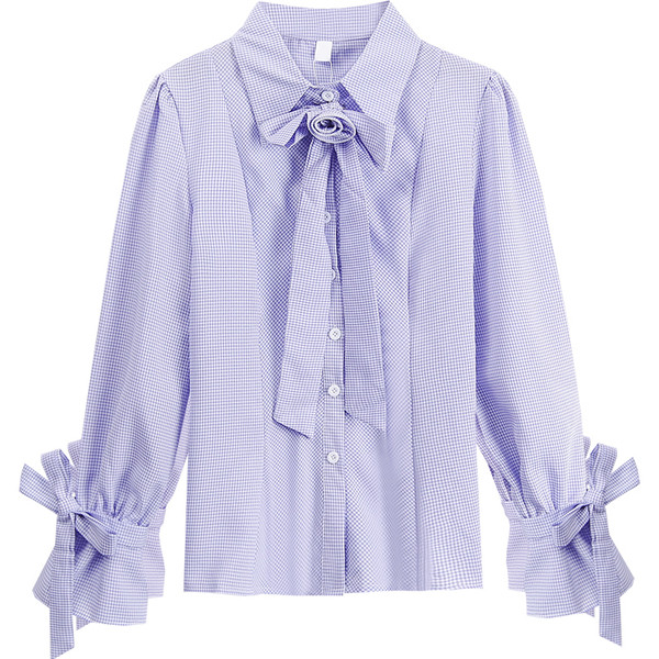 Elegáns női ing egyszínű szalaggal