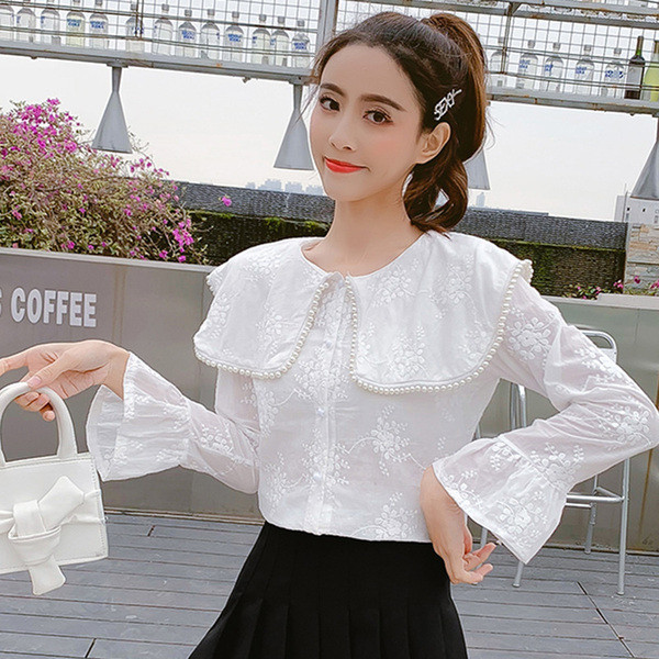 Aktuális női csipke ing fehér színben