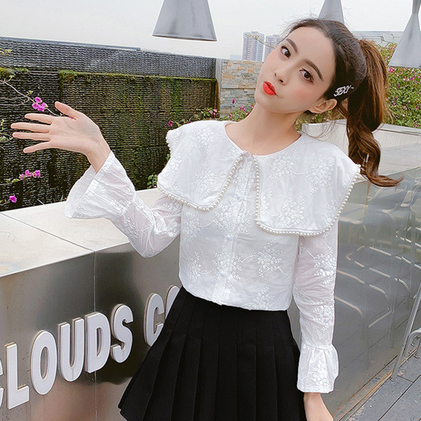 Aktuális női csipke ing fehér színben