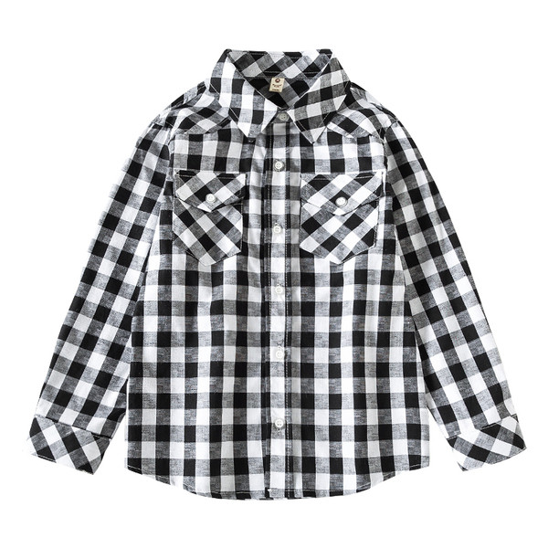 Cămașă pentru copii în carouri pentru băieți în trei culori