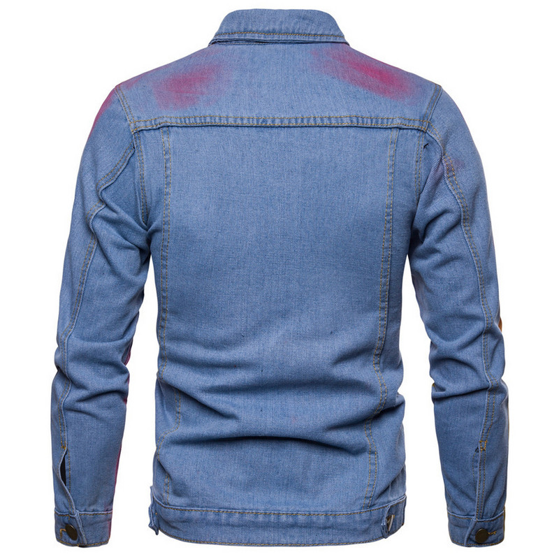 Új modell színű férfi farmer dzseki kék zsebekkel