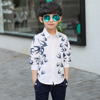 Κομψό παιδικό πουκάμισο με μακριά μανίκια για αγόρια σε δύο χρώματα