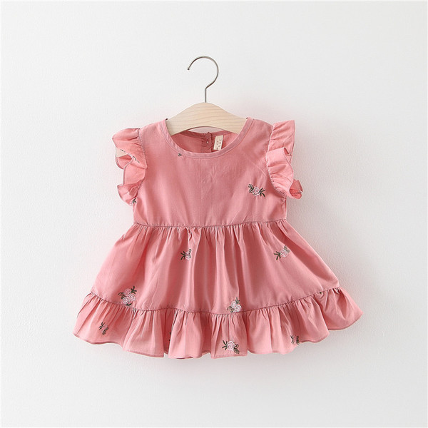 Κομψό παιδικό φόρεμα σε τρία χρώματα με κεντήματα