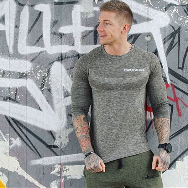 Hosszú ujjú férfi sportblúz két színben felirattal