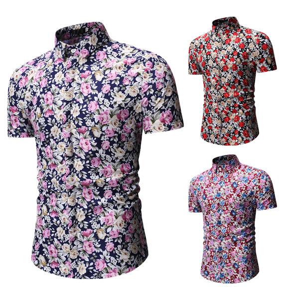Virágmintás nyári férfi ing három színben